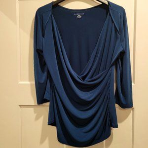 Lane Bryant Turquoise Mock Wrap Blouse Size 18/20